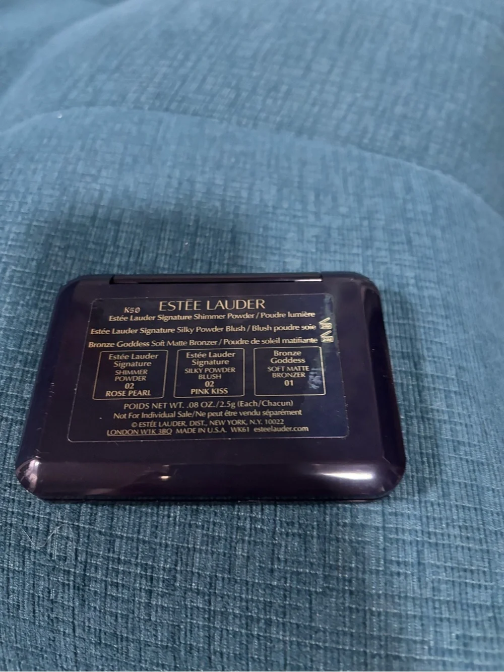 Estee Lauder Deep Navy Compact with Gold Label